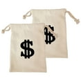 thumbnail image 1 of Canvas Dollar Sign Party Bags - Drawstring Closure 30x40cm Sacks - for Toy Parties, Cosplay, Halloween & Gift Storage, 1 of 8