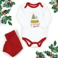 thumbnail image 5 of Hudson Baby Infant Girl Long-Sleeve Bodysuits and Pants, Red Sparkle Trees, 12-18 Months, 5 of 5