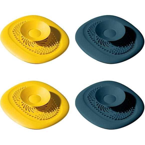 4 Kitchen Sink Plugs, Universal Silicone Bathtub Plug Filter Plug Bath Accessories for Kitchen Bathroom (Style A)