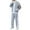 Gray, variant on Men’s Two-Piece Tracksuit Set Zip-Up Long Sleeve Jacket and Full-Length Pants with Contrast Panel Design Athletic Outfit