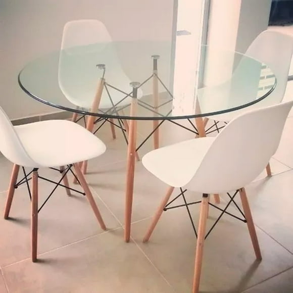 Heavenly Collection | Eiffel Glass Dining Table 36” Diameter for Dining Rooms or Outside Spaces