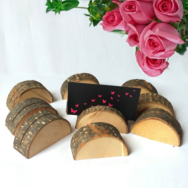Decoración hogareña Gwong 10 unids / set Creative Photo Holder Eco-Friendly Wood Natural Stump Shape Forma Soporte para el hogar Gwong 21076407