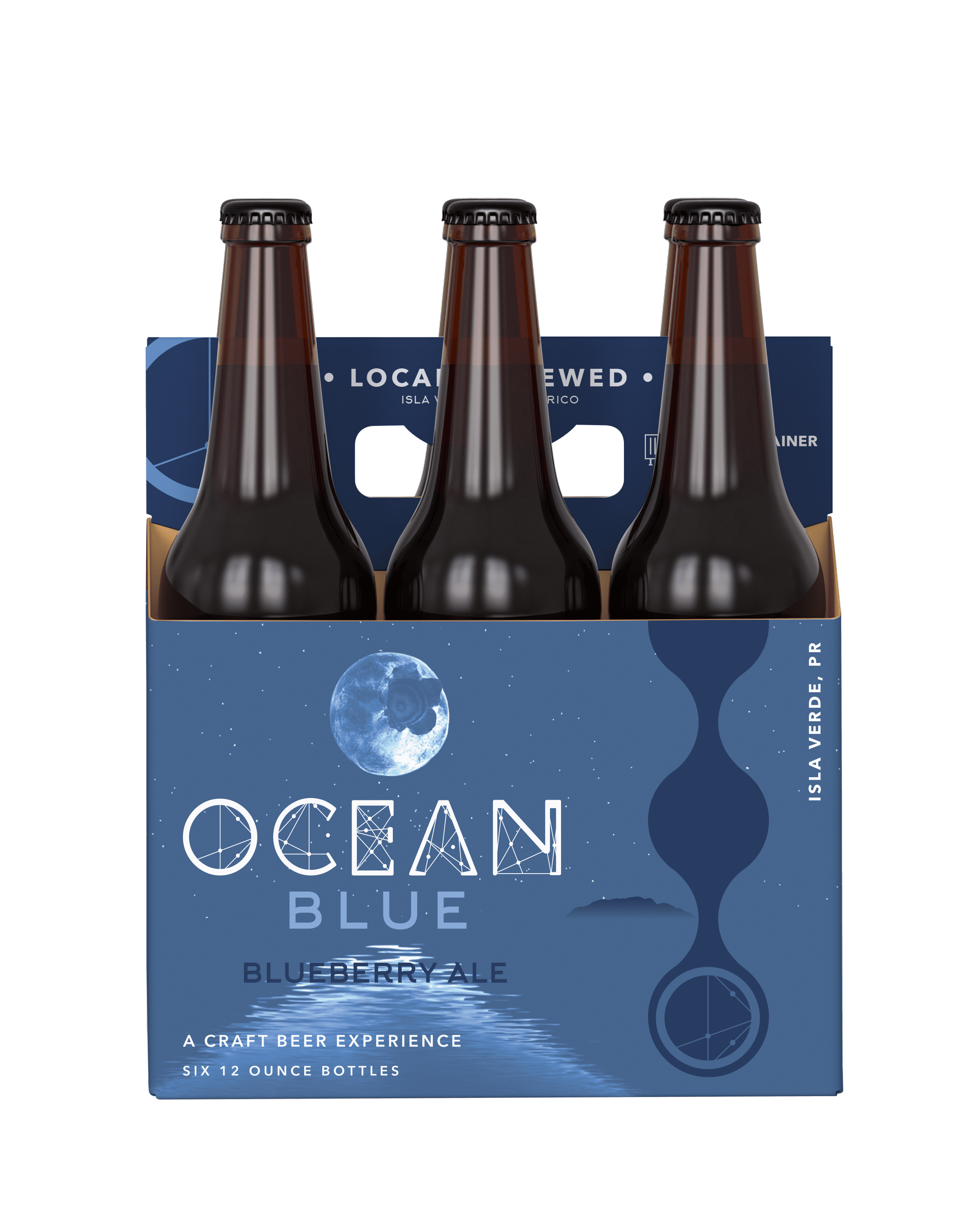Ocean Lab Blue Ale craft beer 6 Pack 12 oz Glass Bottles 6.6% ABV
