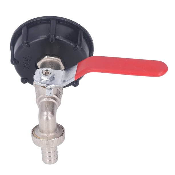 Adaptador de contenedor IBC de 1/2 pulgada con válvula de latón a prueba de fugas, rosca gruesa para conector de manguera de jardín de tanque de agua de 275 a 330 galones