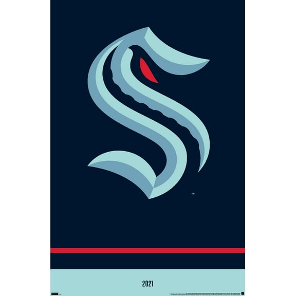 NHL Seattle Kraken - Logo 21 Wall Poster, 22.375" x 34"