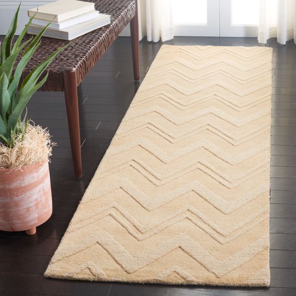 Safavieh Impressions Matthew Chevron Wool Runner Rug, Dark Gold, 2'3" x 8'
