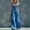 Blue, variant on Women's Spaghetti Strap Cowl Neck Jumpsuit, Front Button High Waist Wide Leg Full Length Loose Solid Color Romper with Side Pockets Wine XL(XL)