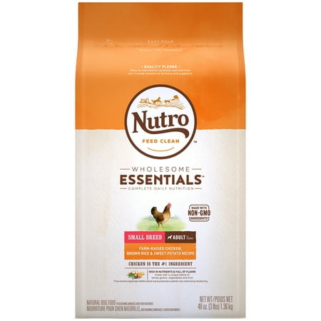 NUTRO WHOLESOME ESSENTIALS Small Breed Adult Dry Dog Food, Farm-Raised Chicken, Brown Rice & Sweet Potato Recipe, 3 lb.