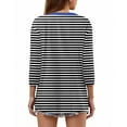 thumbnail image 3 of Going Out Tops for Women, Instagrammable Pantone Spring Color Tee Women's 2025 Striped V-Neck Tshirt Friendly Christmas Gift Top Vacation Outfit Women Daily Wear Shirts 3/4 Black S, 3 of 4