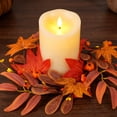 thumbnail image 5 of OutmaxHome Fall Artificial Candle Ring Wreath, Small Fake Autumn Leaves Berry Wreath, Thanksgiving Halloween Home Table Decor Candle Ring, 5 of 9