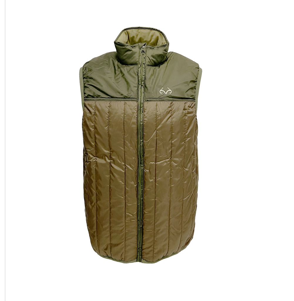 Realtree Exclusive Lightweight Puffer Brown Vest Charcoal LG