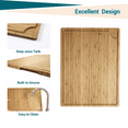 thumbnail image 2 of JoanKaren 24" x 18" Extra Large Bamboo Cutting Board,Reversible Butcher Block With Deep Juice Grooves & Handle, 2 of 5