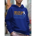 thumbnail image 3 of Kid Boys Hoodies LOVE BASEBALL Letter Print Long Sleeve Pullver Sweatshirt Casual Tops, 3 of 8