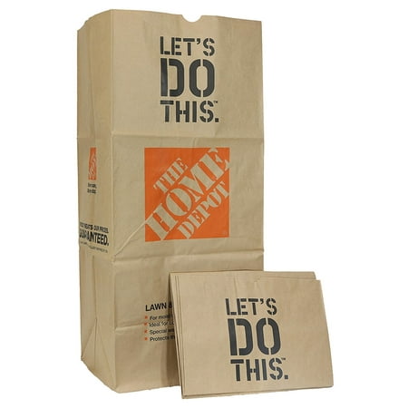 THE HOME DEPOT Heavy Duty Brown Paper 30 Gallon Lawn and Refuse Bags for Home and Garden (15 Lawn Bags)