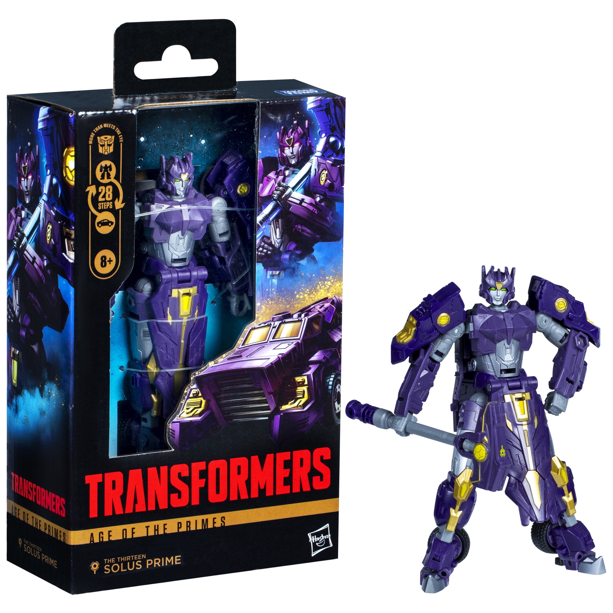 Transformers Age of the Primes Deluxe Class The Thirteen Solus Prime 5.5” Action Figure, 8+