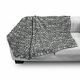thumbnail image 3 of Floral Soft Flannel Fleece Throw Blanket, Monochrome Composition of Water Lilies Design Sketch Style Arrangement, Cozy Plush for Indoor and Outdoor Use, 60" x 80", Black and White, by Ambesonne, 3 of 6