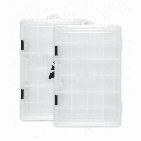 BESTSKY Tackle Boxes Plastic Box Plastic Storage Organizer Box with Removable Dividers Fishing Tackle Storage Box Organizer 2 Packs /4 Packs Tackle Trays Parts Box