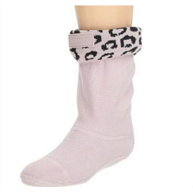 HUNTER Kids Jacquard Boot Socks Haze Lavender Leopard ( M / US 11-13 )