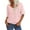 Pink, variant on Women's V-Neck Half Sleeve T-Shirt, Solid Color Loose Fit Casual Basic Top, Simple and Comfortable Blouse for Everyday Relaxed Wear Grey M