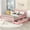 Pink Full Bed Frame, variant on Twin Bed Frames with Storage Drawers and Safety Guardrails on Both Sides,Wood Platform Bed & Headboard and Footboard for, Boys,Girls,77.4"x40.8"x35.4",Walnut