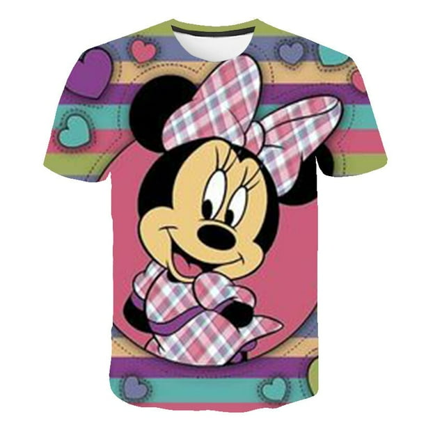 Camisetas de Mickey Mouse para niñas, camisetas con estampado de dibujos animados, camisetas de manga corta de verano, ropa para la serie Disney, camisetas Outfits6T Gao Jinjia LED
