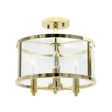 Mod Lighting and Decor Semi Flush Mount Ceiling Light Fixture - 13" - Gold and Clear