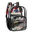 thumbnail image 2 of Large Clear PVC Backpack Heavy Duty See Through Backpack for Adults Work Travel, Rose Cherry Printed 12L, 2 of 8