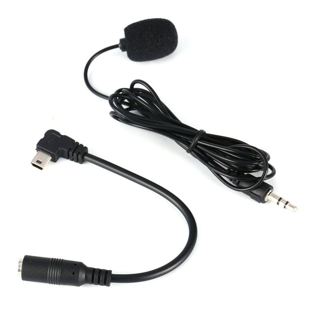 Micrófono externo negro de 3,5 mm con clip y cable adaptador para GoPro Hero4 3/3+