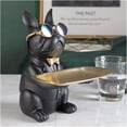thumbnail image 2 of Bouledogue Noir avec Plateau - Statue, 2 of 4