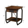 thumbnail image 5 of Syngar Nightstands Set of 2, Wood End Table with USB Ports and Power Outlets for Living Room, Simple Bedside Table with Storage for Bedroom, Small Side Cabinet for Home Office, Brown, 5 of 10