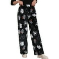 thumbnail image 4 of Womens Pyjamas Flannel Trousers, Anime Cartoon Casual Trousers Autumn Winter, Cozy, Warm, Loungewear, Sleepwear, Elastic Waist, 4 of 6