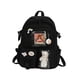 thumbnail image 1 of Sonducket escolar cómoda y espaciosa para mujer - de gran capacidad para mujer escolar Mochilas negro con insignia colgante, 1 of 6