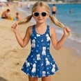 thumbnail image 3 of Uourmeti Cute Westie Dog Print Skirted One-Piece Swimsuit for Girls - Quick Dry, Stretchy Swim Dress for Beach & Pool Vacation, 3 of 8