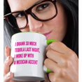 thumbnail image 2 of 3drose, I Drank So Much Tequila Last Night with Pink Print, 15oz Two-tone Green Mug, 2 of 6