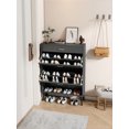 thumbnail image 2 of 4 Tier Shoe Storage Cabinet with 3 Flip Drawers, Modern Wood Base Shoe Cabinet with Metal Leg, Freestanding Shoe Storage Cabinet with Boot Position for Entryway, Living Room, Bedroom, Antique Gray, 2 of 7
