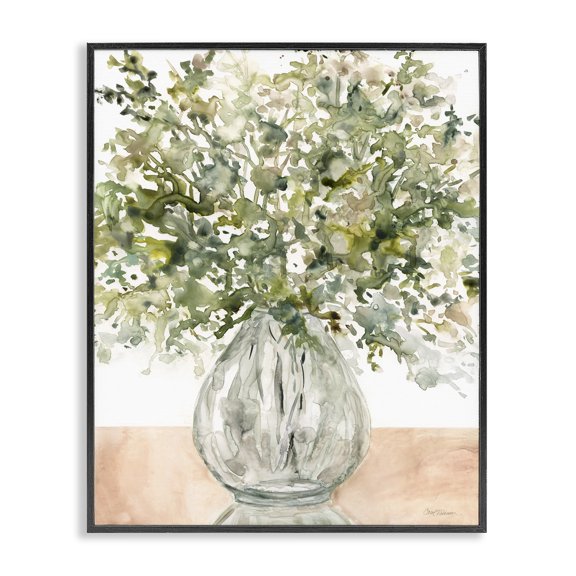 Stupell Industries Contemporary Abstract Flower Petal Floral Bouquet Tabletop Black Framed Giclee Art, 11 x 14, by Carol Robinson