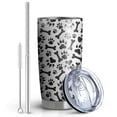 thumbnail image 2 of 20 Oz Paw Prints and Bones Coffee Tumbler Double Wall Insulated Stainless Steel Water Bottle | Metal Reusable Thermoses Flask with Cup Cap | Leak & Sweat Proof with Anti-Dust Lid, 2 of 7