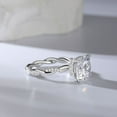 thumbnail image 2 of Eclet Jewels Twisted Shank Engagement Silver Ring For Her - 1.9 Ct Cushion Cut Diamond Ring - Engagement Wedding Hidden Halo Ring - Anniversary Gift for Women's - Valentine's Day Gift for Women's, 2 of 8