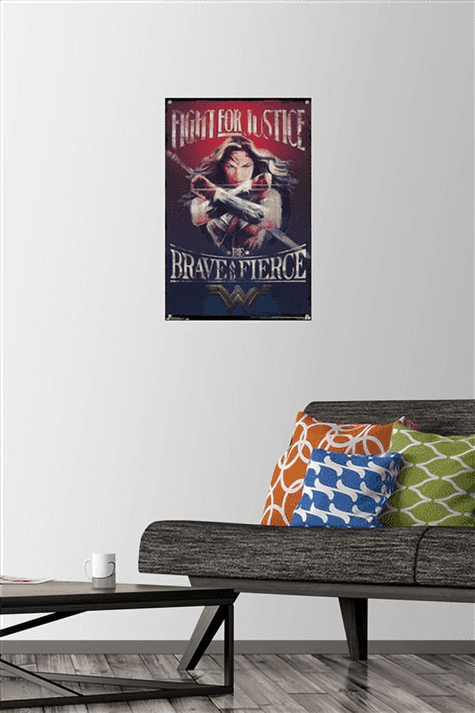 DC Comics Movie - Wonder Woman - Justice Wall Poster with Push Pins, 14.725" x 22.375"