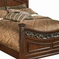 thumbnail image 4 of Benjara Aza Traditional Wood California King Bed-Leaf Carvings-Rich Cherry Brown, 4 of 5