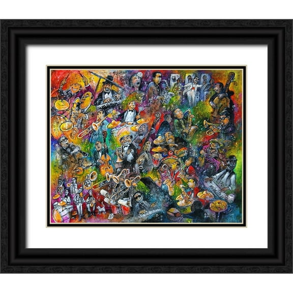 Bell, Bill 14x12 Black Ornate Wood Framed with Double Matting Museum Art Print Titled - Legends of Blues