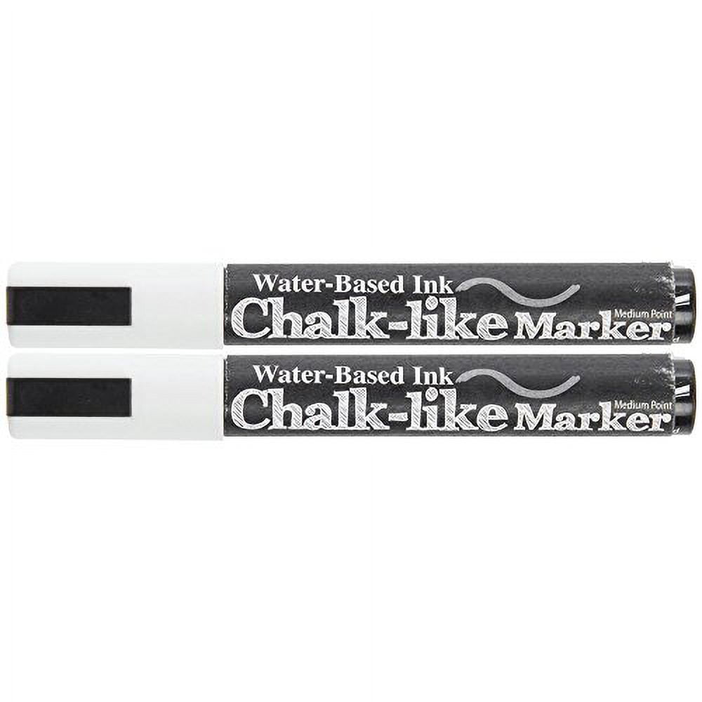 HUBERT® Chalk-like Markers White Medium Point Set of 2