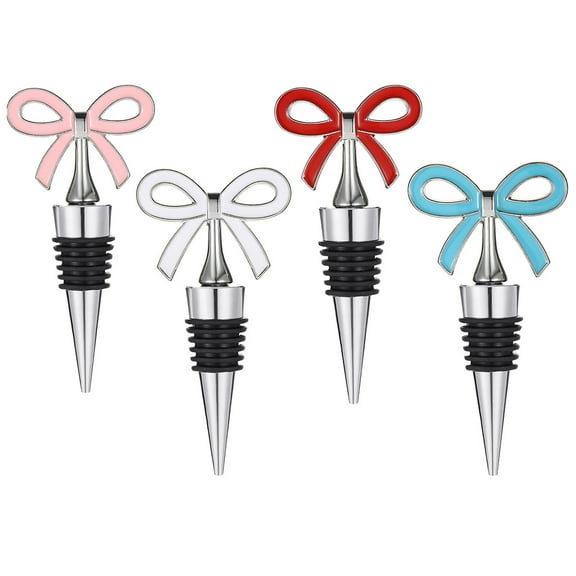 WEUVEB Silicone Bowknot Wine Stoppers Airtight Seals for Various Occasions