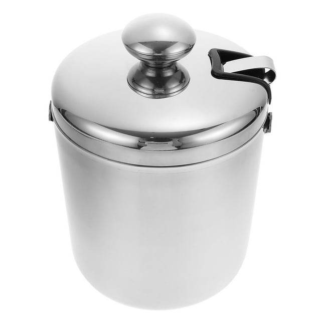 MasteelfCA Seau à Glace à Double Paroi Seau à Glace en Acier Inoxydable avec Couvercle