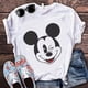 thumbnail image 1 of Mickey Mouse Disney 100% Cotton T-shirt Print Women Harajuku Aesthetic Streetwear White Tops New Summer Fashion Free ShippingXS Gao Jinjia LED, 1 of 2