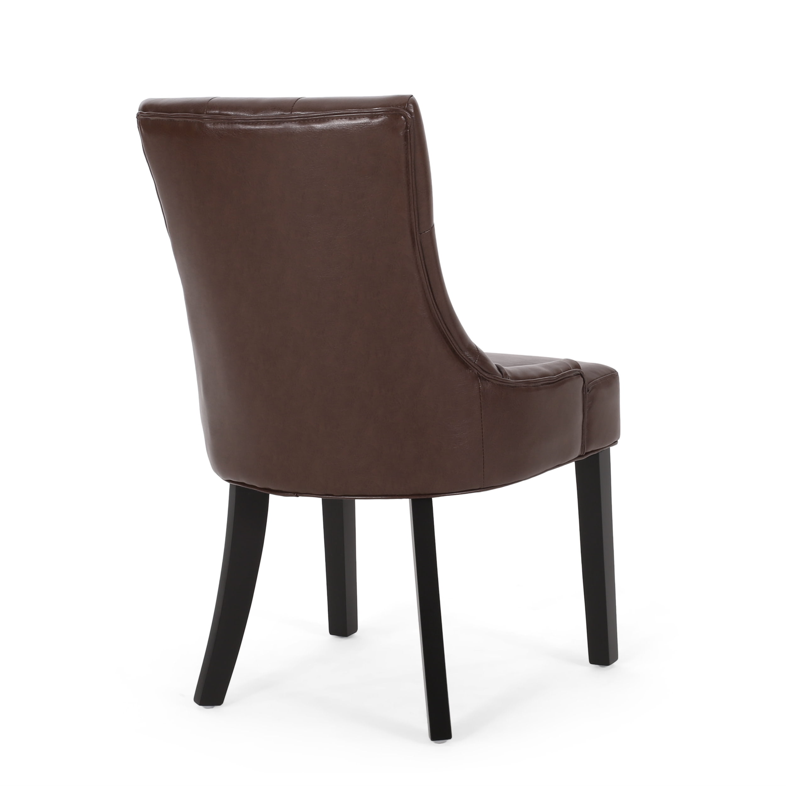 Noble House Will Contemporary Faux Leather Dining Chairs, Set of 6, Dark Brown