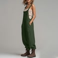 thumbnail image 4 of Favoffer Women's Sleeveless Tank Jumpsuit Solid Color Side Pocket Casual Utility Romper Lightweight Summer One Piece Outfit for Sports Daily Outdoor, 4 of 6