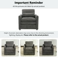 thumbnail image 4 of Euroco Modern Chenille Accent Armchair with Double-Layered Cushion, Detachable Lumbar Pillow & Ergonomic Armrests, Neutral Fabric Upholstery, 4 of 7