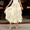 thumbnail image 2 of Women Dresses Beige Tutu Skirts for Women Long Tulle Midi Skirt Fluffy Skirt Y2k Skirt, 2 of 4