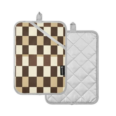 

2 Pcs Pot Holders Sets Oven Mitts Square potholders Oven Hot Pads Heat Resistant for Kitchen Cooking Baking 7 x9.8 Chessboard Pattern